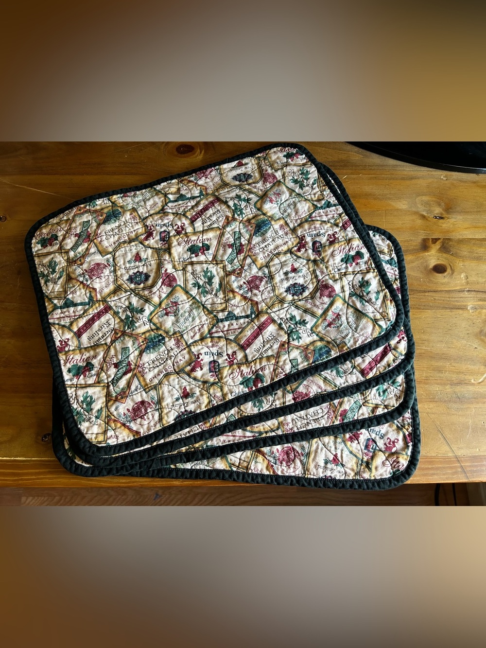 Handmade vineyard placemats